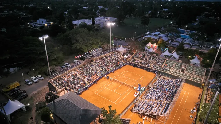 Vista aérea del estadio y las canchas de tenis del Club